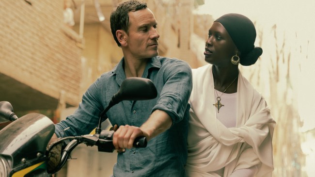 Michael Fassbender as Martian and Jodie Turner Smith as Samia Zahir in 'The Agency', episode 4, season 1, streaming on Paramount+, 2024.