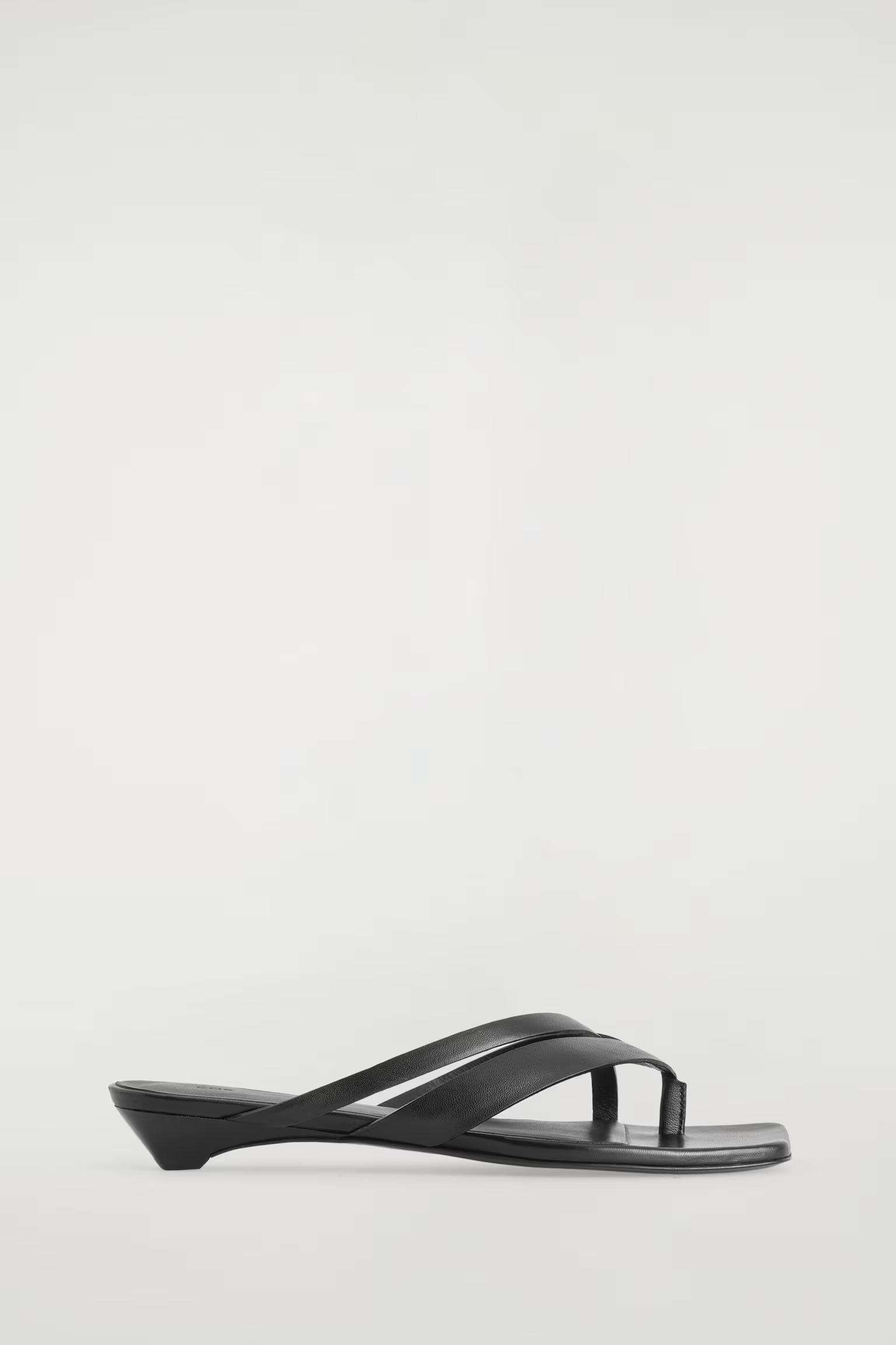 Crossover-Strap Kitten-Heel Sandals