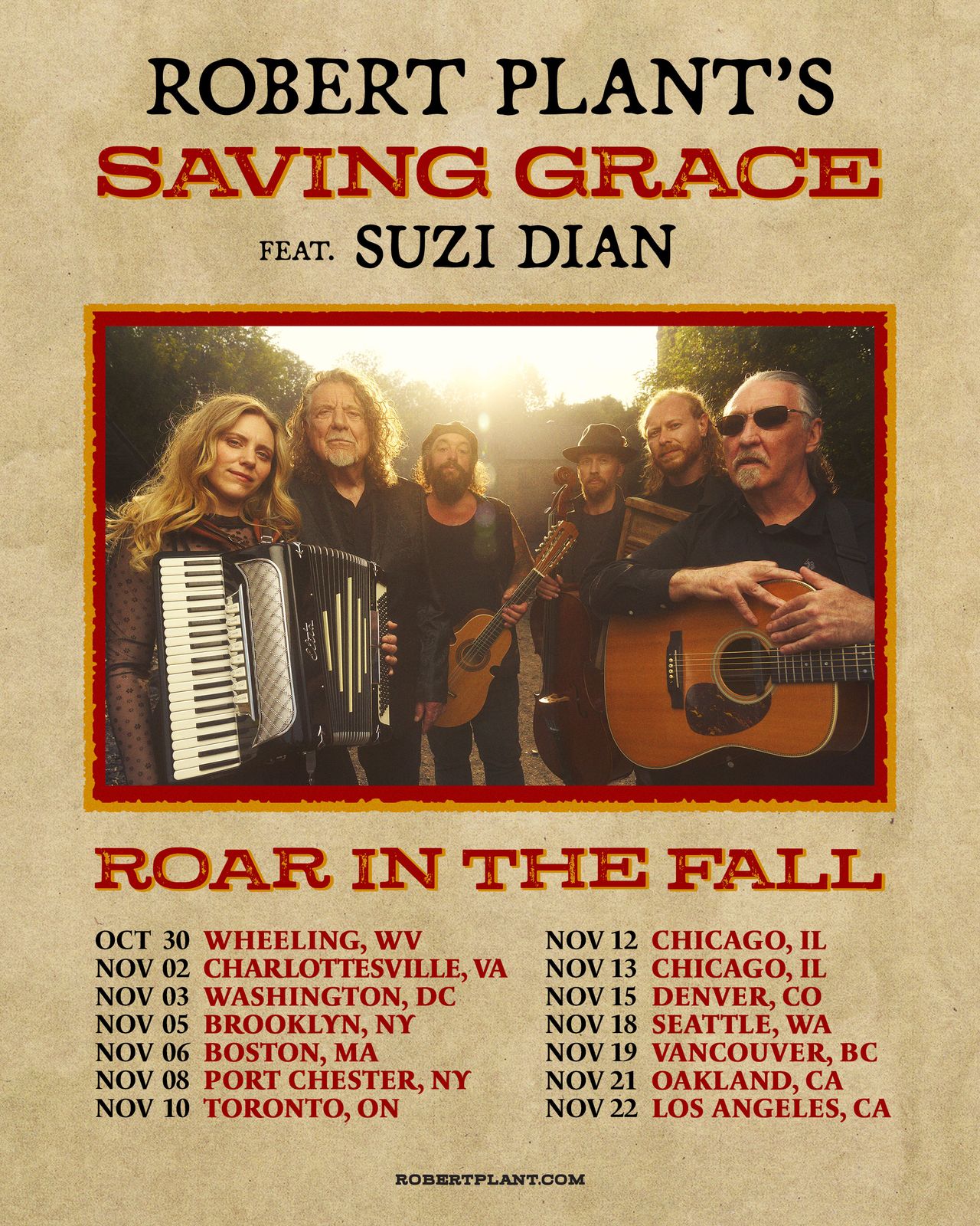 Robert Plant: Roar in the Fall Tour