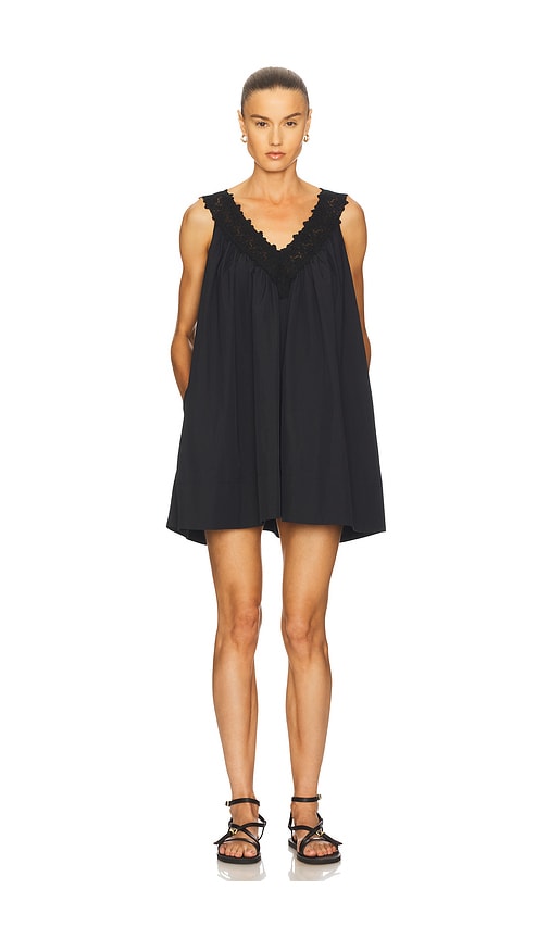 Mini Dress With Lace in Tech Poplin