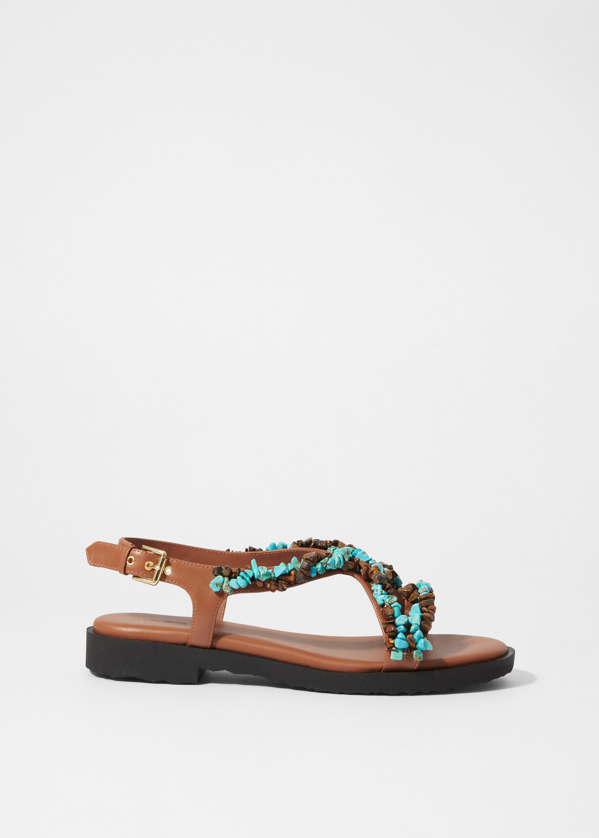 Beaded Leather Sandals
