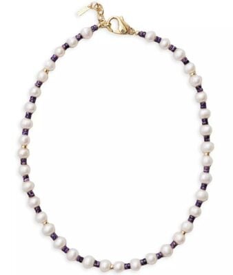 éliou Fern Freshwater Pearl & Heishi Beads Necklace