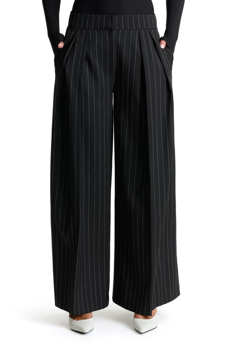 Pinstripe Wide Leg Pants