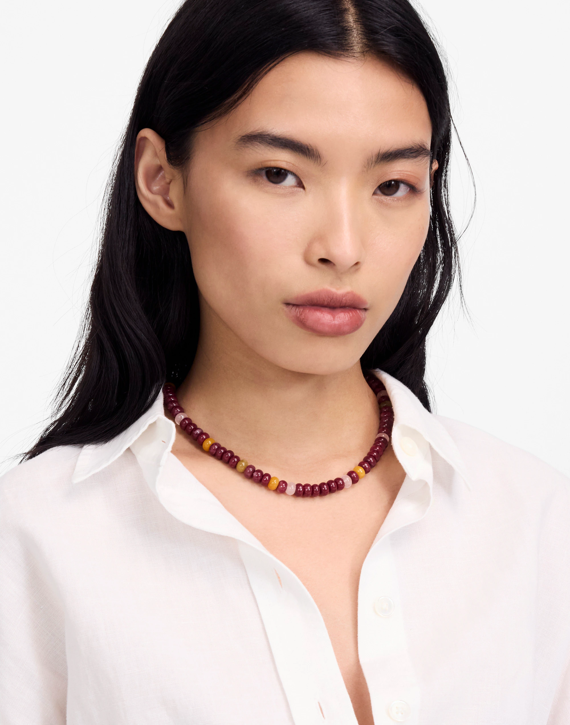 Semiprecious Beaded Choker Necklace