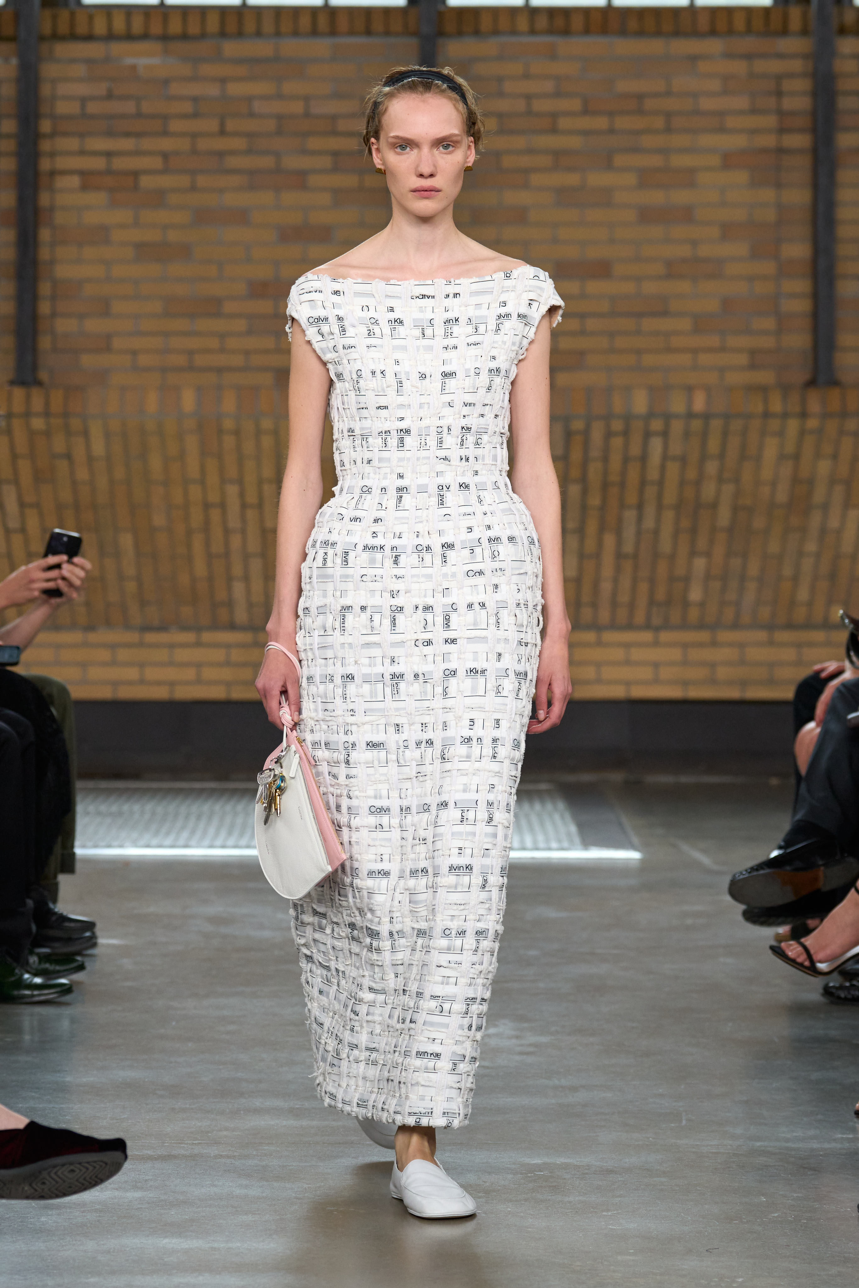 Model walking the calvin klein s/s 26 runway show.