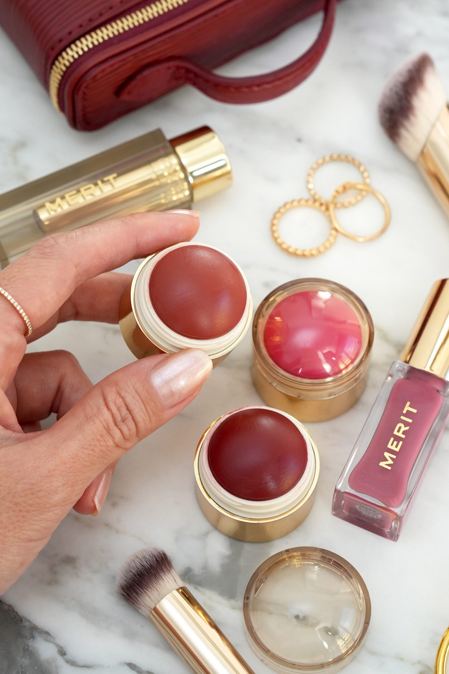 Merit Mini Flush Blush Balm Trio
