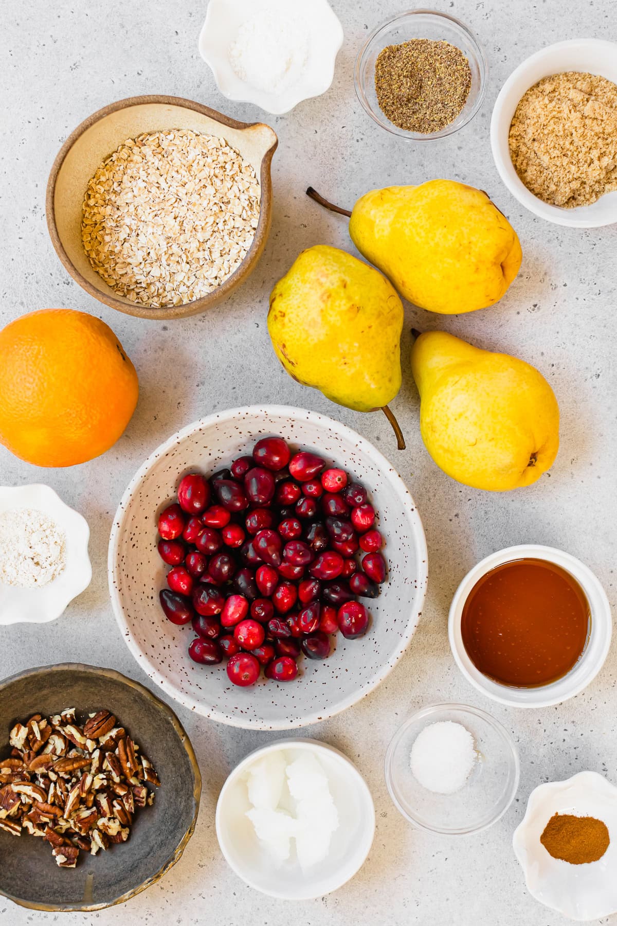 Cranberry Pear Crisp ingredients