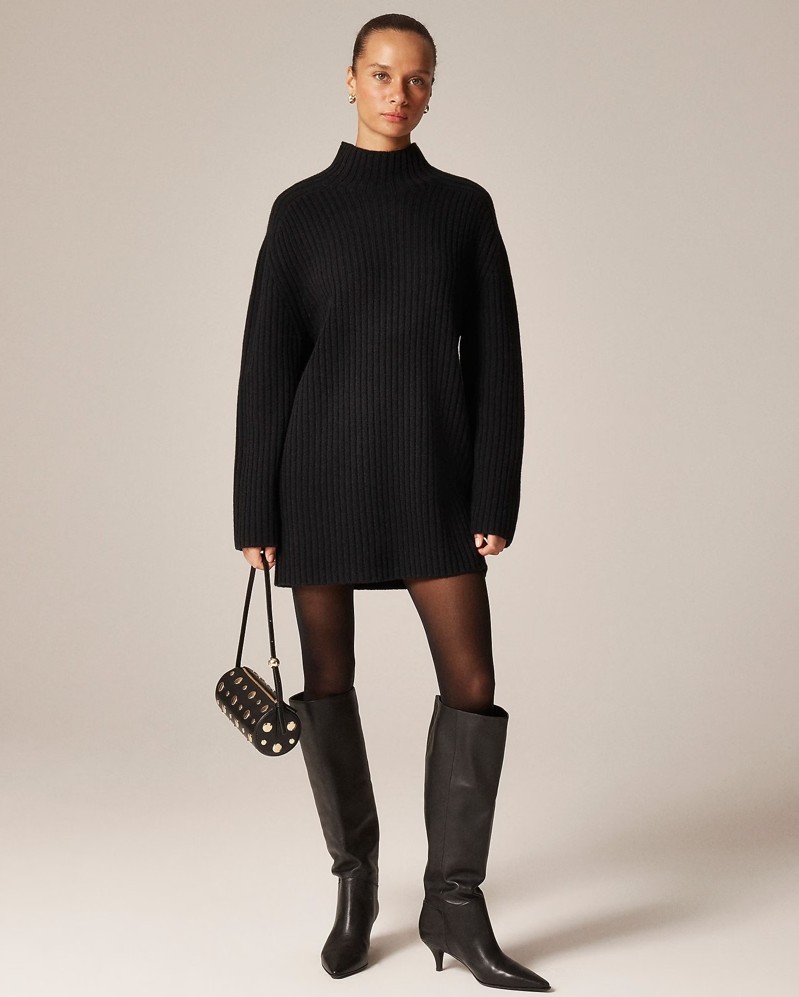 J.Crew, Ribbed Turtleneck Mini Sweater-Dress
