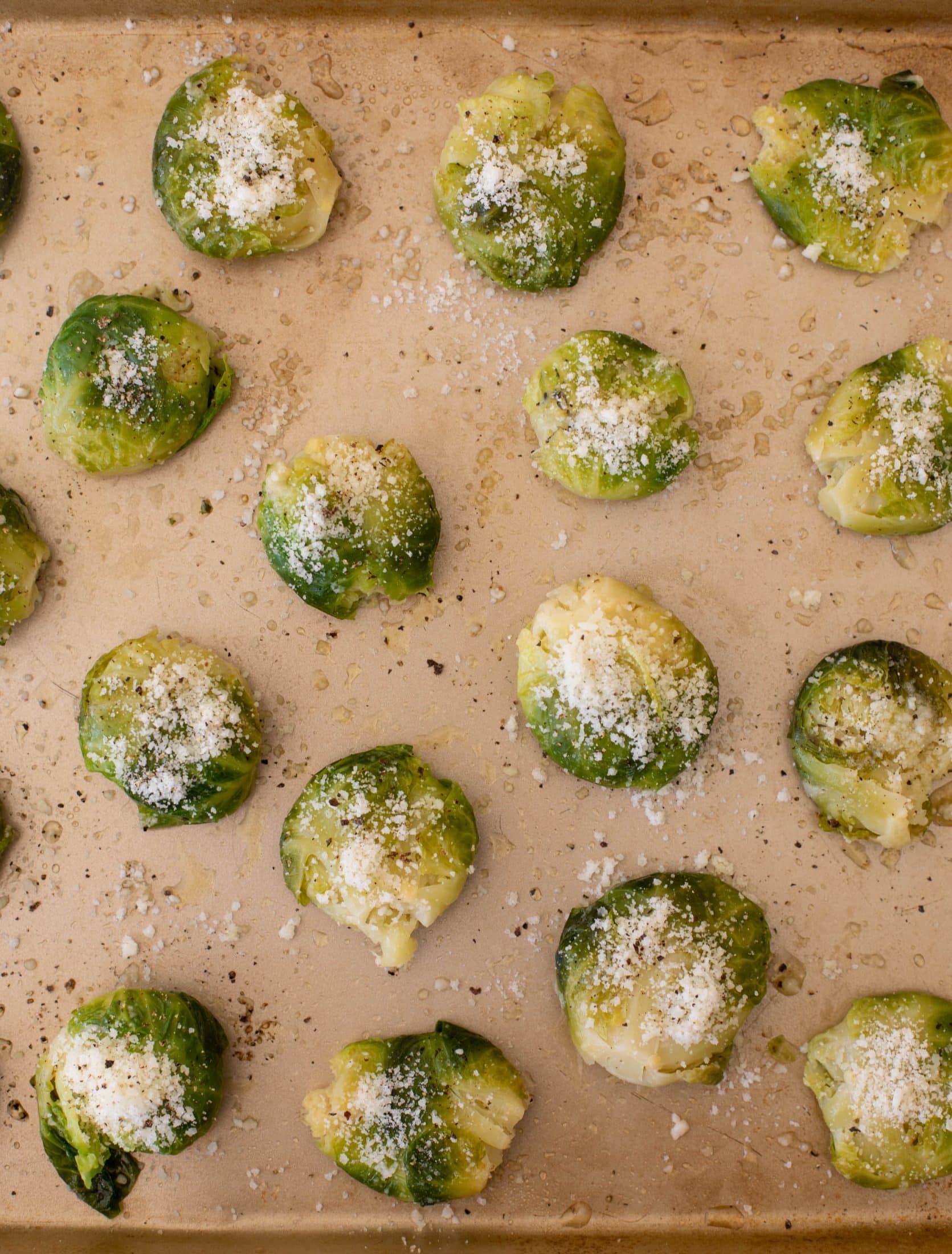 smashed brussels sprouts with hot honey