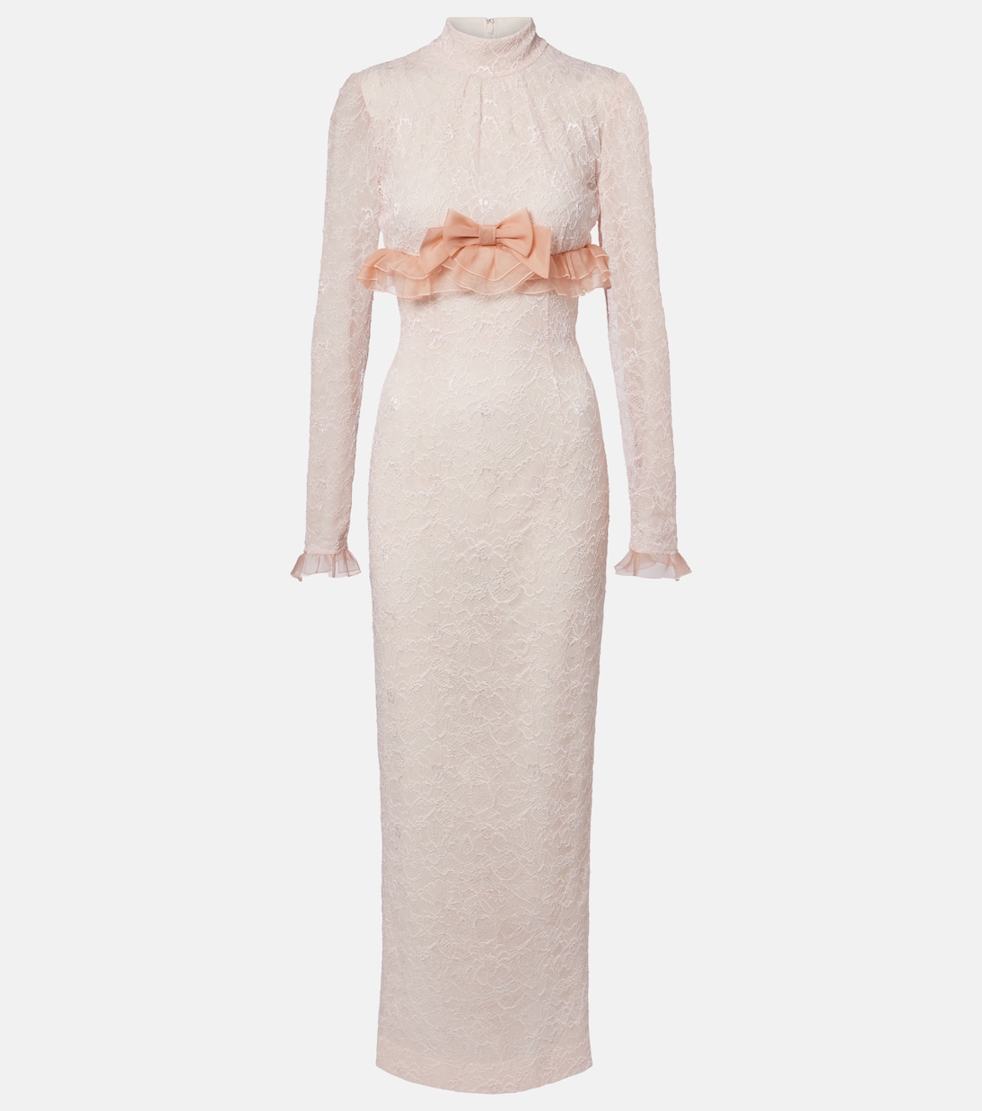 Bow-Detail Lace Gown