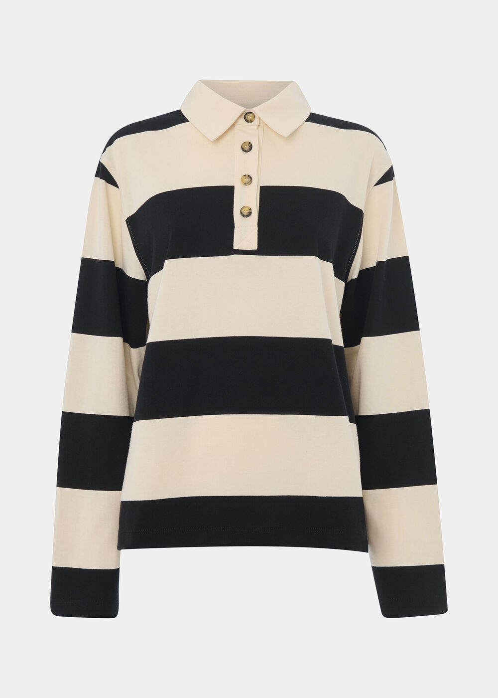 Ivory Stripe Polo Shirt